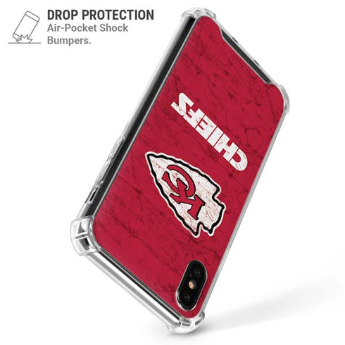 NFL Kansas City Chiefs Distressed iPhone X/XS Clear Case