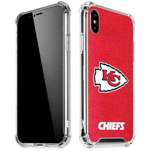 NFL Kansas City Chiefs Distressed iPhone XS Max Clear Case