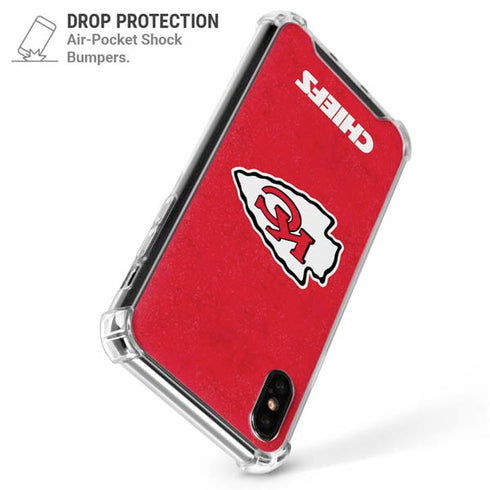 NFL Kansas City Chiefs Distressed iPhone XS Max Clear Case