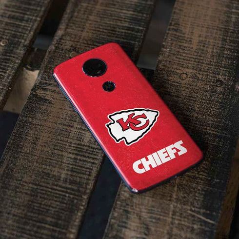 NFL Kansas City Chiefs Distressed Moto E5 Plus Skin