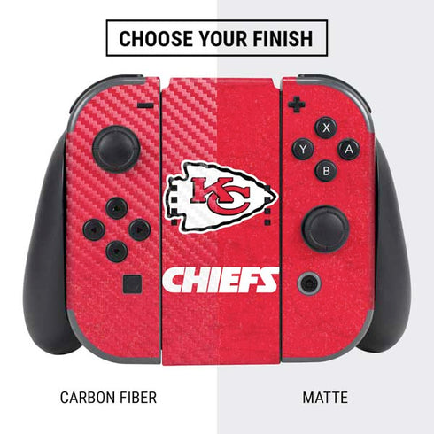 NFL Kansas City Chiefs Distressed Nintendo Switch Bundle Skin