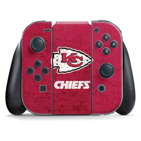 NFL Kansas City Chiefs Distressed Nintendo Switch (2017-2021) Joy-Con Controller Skin