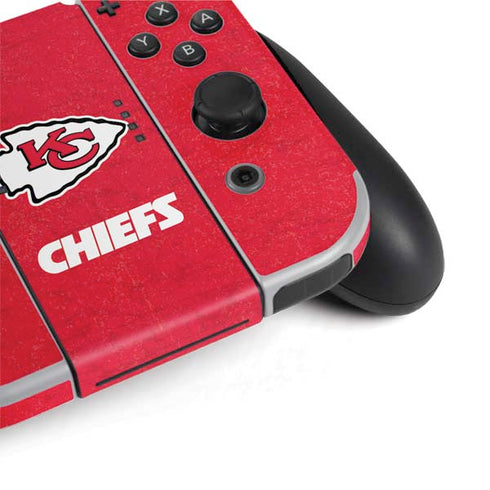 NFL Kansas City Chiefs Distressed Nintendo Switch OLED (2021) Skin