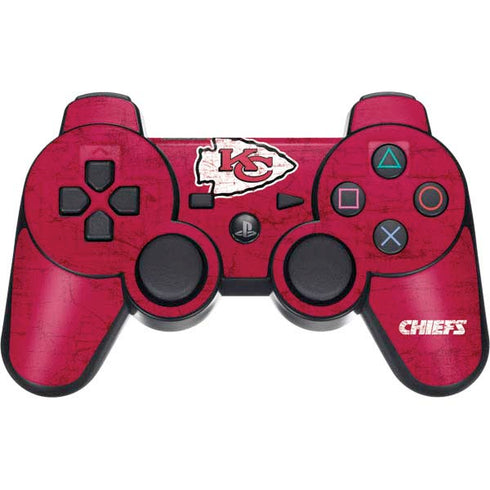 NFL Kansas City Chiefs Distressed PS3 Dual Shock wireless controller Skin