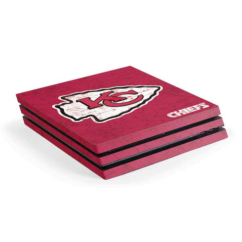 NFL Kansas City Chiefs Distressed PS4 Pro Console Skin