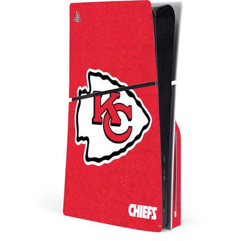 NFL Kansas City Chiefs Distressed PS5 Slim Disk Console Skin