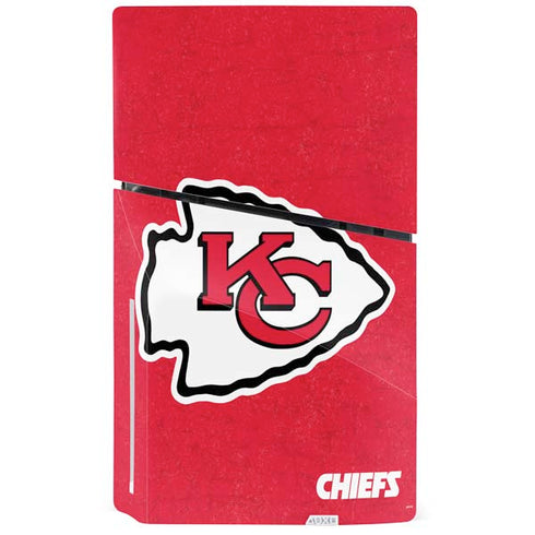 NFL Kansas City Chiefs Distressed PS5 Slim Disk Console Skin