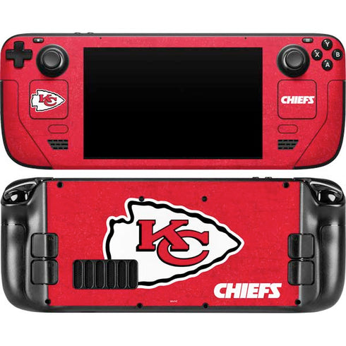 NFL Kansas City Chiefs Distressed Steam Deck Handheld Gaming Computer Skin
