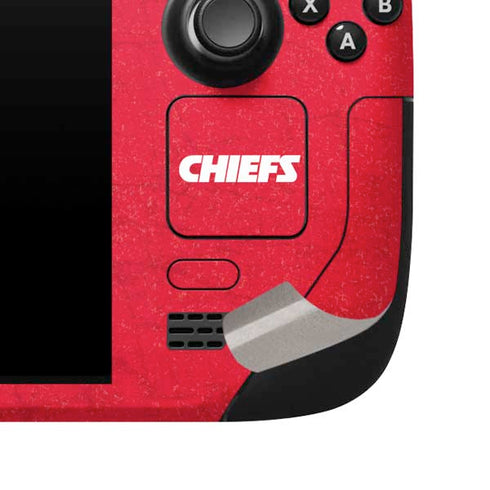 NFL Kansas City Chiefs Distressed Steam Deck Handheld Gaming Computer Skin