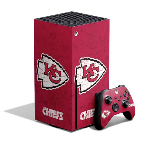 NFL Kansas City Chiefs Distressed Xbox Series X Bundle Skin