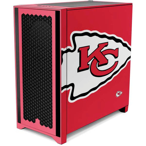 NFL Kansas City Chiefs Large Logo Corsair 4000D Tempered Glass Mid-Tower ATX Case Skin