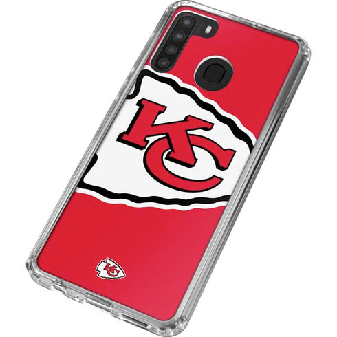 NFL Kansas City Chiefs Large Logo Galaxy A21 Clear Case