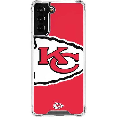NFL Kansas City Chiefs Large Logo Galaxy S21 FE Clear Case