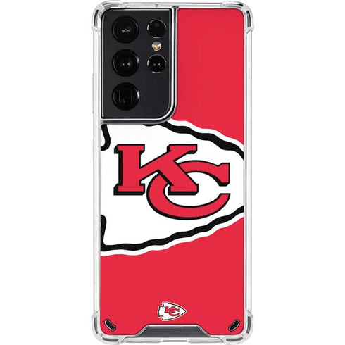 NFL Kansas City Chiefs Large Logo Galaxy S21 Ultra 5G Clear Case