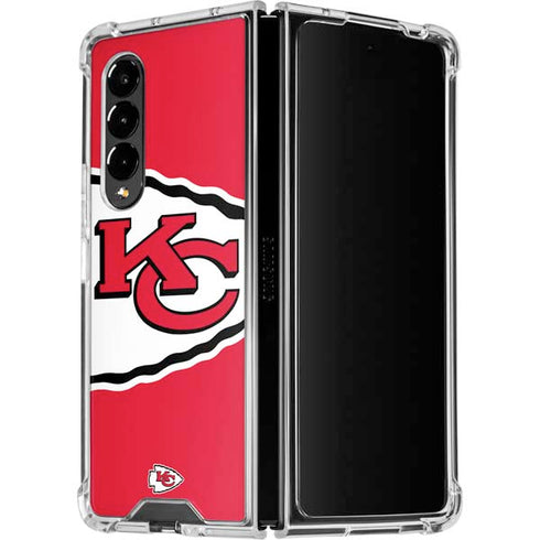 NFL Kansas City Chiefs Large Logo Galaxy Z Fold4 5G Clear Case