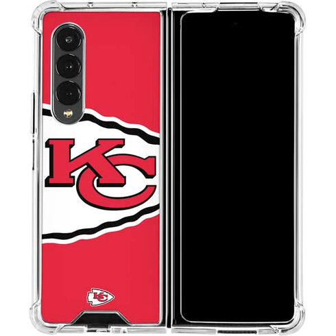NFL Kansas City Chiefs Large Logo Galaxy Z Fold4 5G Clear Case