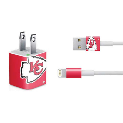 NFL Kansas City Chiefs Large Logo iPhone Charger (5W USB) Skin