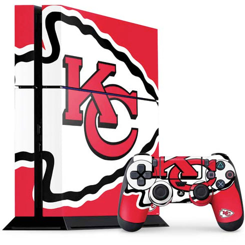 NFL Kansas City Chiefs Large Logo PS4 Console and Controller Bundle Skin