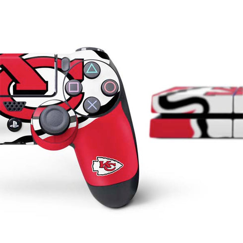 NFL Kansas City Chiefs Large Logo PS4 Console and Controller Bundle Skin