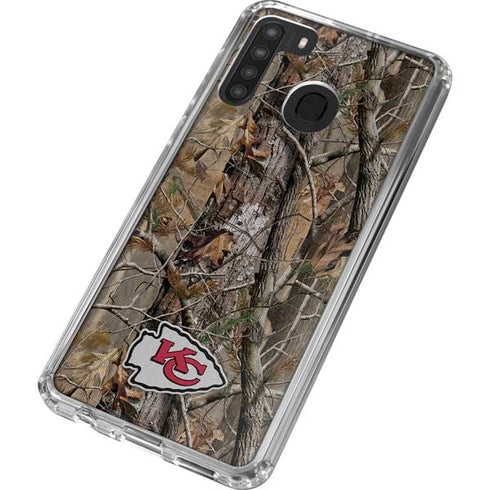 NFL Kansas City Chiefs Realtree AP Camo Galaxy A21 Clear Case