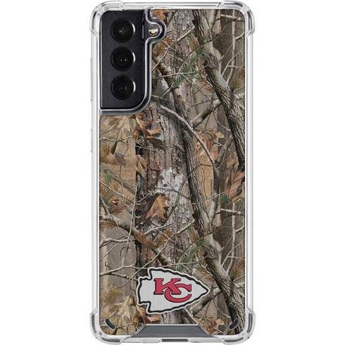 NFL Kansas City Chiefs Realtree AP Camo Galaxy S21 5G Clear Case