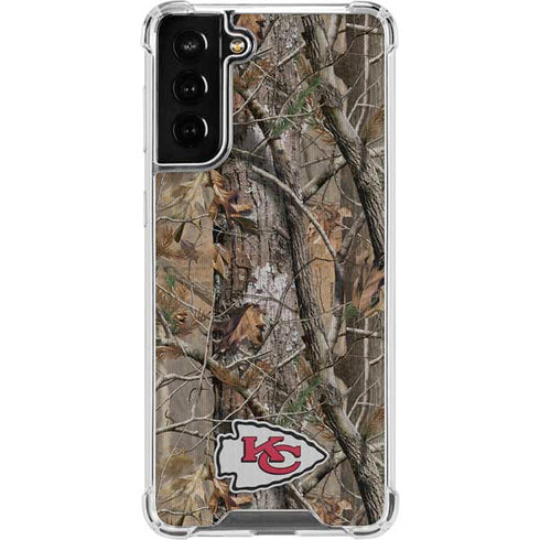 NFL Kansas City Chiefs Realtree AP Camo Galaxy S21 FE Clear Case