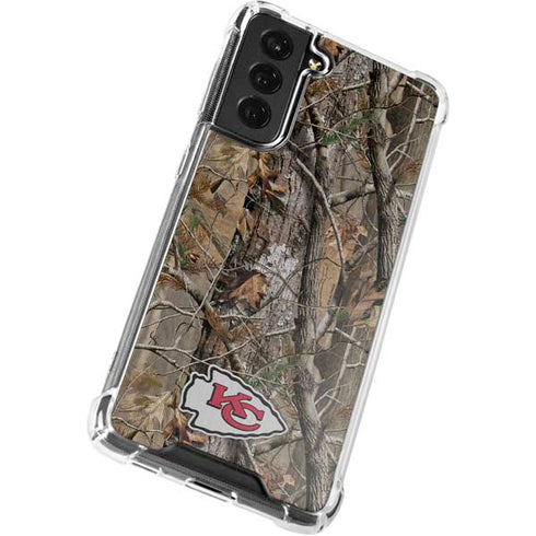 NFL Kansas City Chiefs Realtree AP Camo Galaxy S21 FE Clear Case