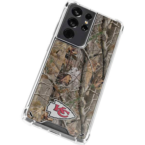 NFL Kansas City Chiefs Realtree AP Camo Galaxy S21 Ultra 5G Clear Case