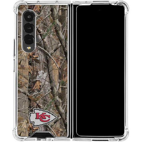 NFL Kansas City Chiefs Realtree AP Camo Galaxy Z Fold4 5G Clear Case