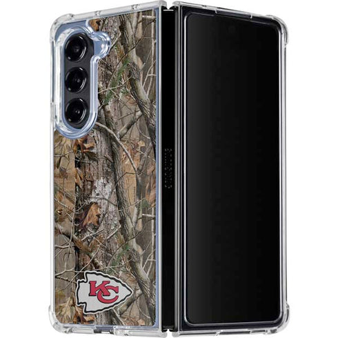 NFL Kansas City Chiefs Realtree AP Camo Galaxy Z Fold5 5G Clear Case