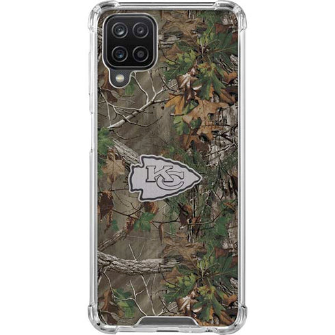 NFL Kansas City Chiefs Realtree Xtra Green Camo Galaxy A12 Clear Case