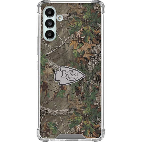 NFL Kansas City Chiefs Realtree Xtra Green Camo Galaxy A13 5G Clear Case