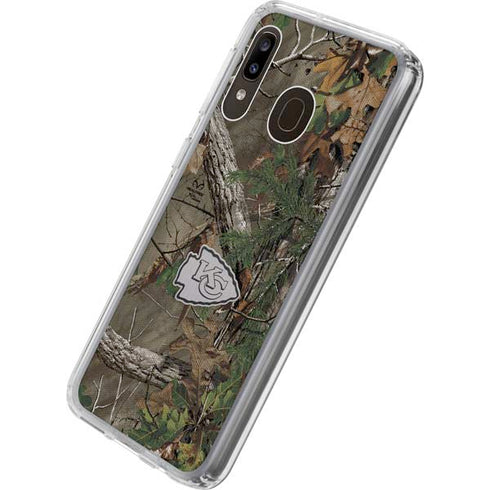 NFL Kansas City Chiefs Realtree Xtra Green Camo Galaxy A20 Clear Case