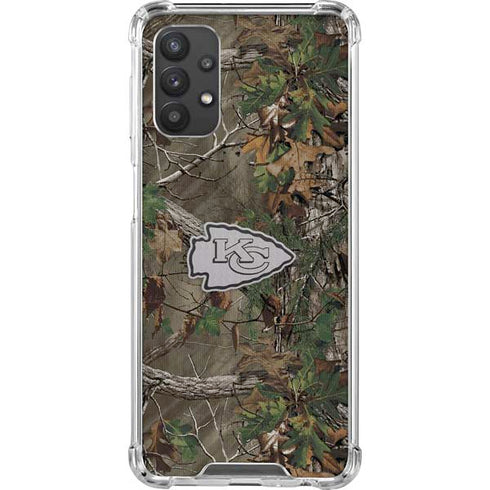 NFL Kansas City Chiefs Realtree Xtra Green Camo Galaxy A32 5G Clear Case