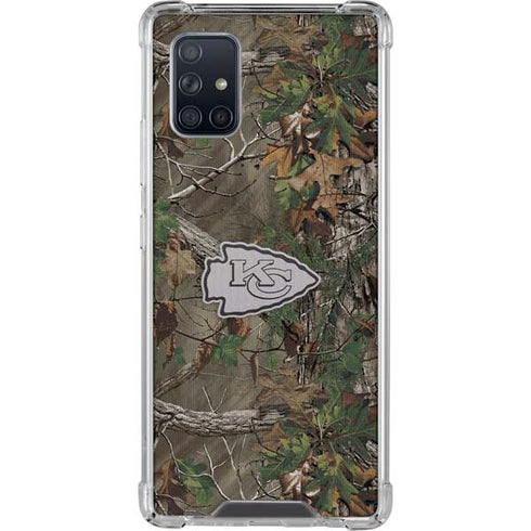 NFL Kansas City Chiefs Realtree Xtra Green Camo Galaxy A71 5G Clear Case
