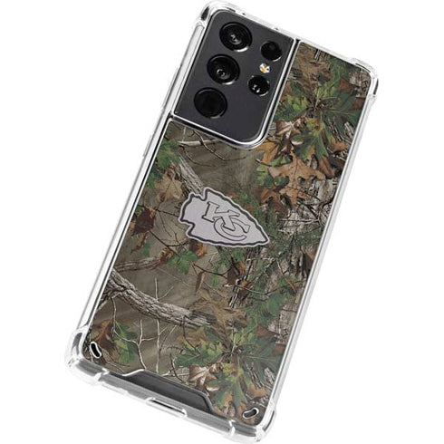 NFL Kansas City Chiefs Realtree Xtra Green Camo Galaxy S21 Ultra 5G Clear Case
