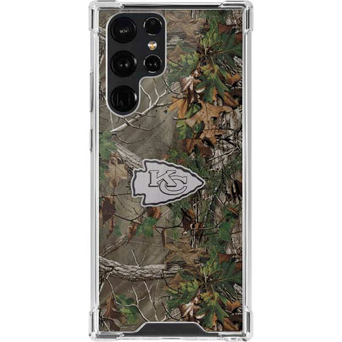 NFL Kansas City Chiefs Realtree Xtra Green Camo Galaxy S22 Ultra Clear Case