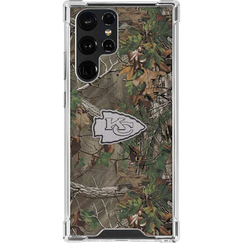 NFL Kansas City Chiefs Realtree Xtra Green Camo Galaxy S24 Ultra Clear Case