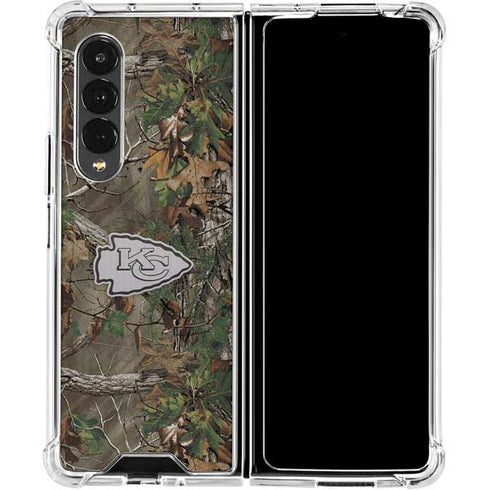 NFL Kansas City Chiefs Realtree Xtra Green Camo Galaxy Z Fold4 5G Clear Case