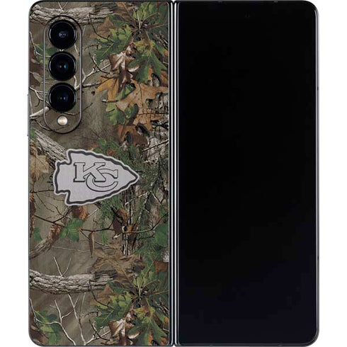 NFL Kansas City Chiefs Realtree Xtra Green Camo Galaxy Z Fold4 5G Skin