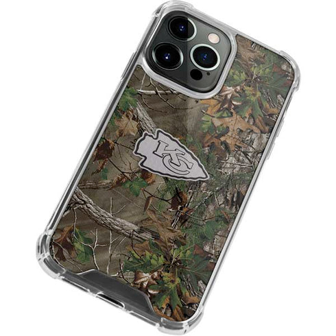 NFL Kansas City Chiefs Realtree Xtra Green Camo iPhone 13 Pro Clear Case