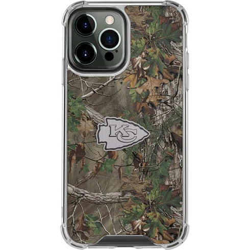 NFL Kansas City Chiefs Realtree Xtra Green Camo iPhone 13 Pro Max Clear Case