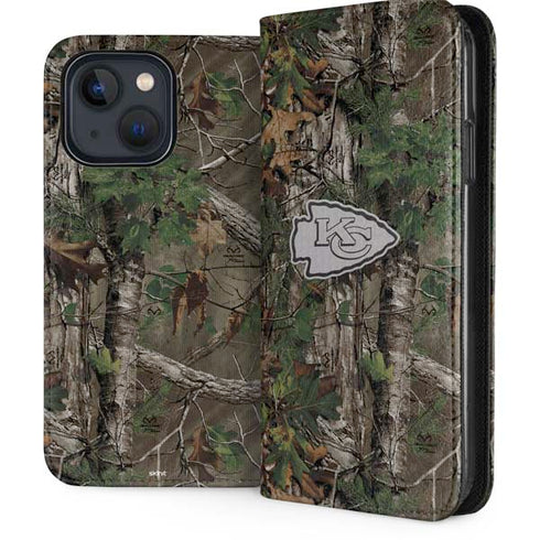 NFL Kansas City Chiefs Realtree Xtra Green Camo iPhone 14 Plus Folio Case