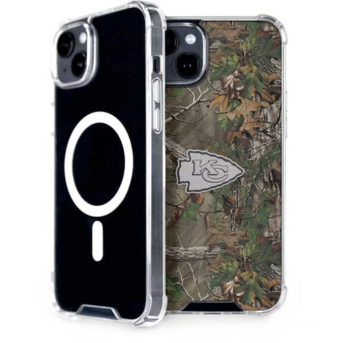 NFL Kansas City Chiefs Realtree Xtra Green Camo iPhone 15 Plus MagSafe Case