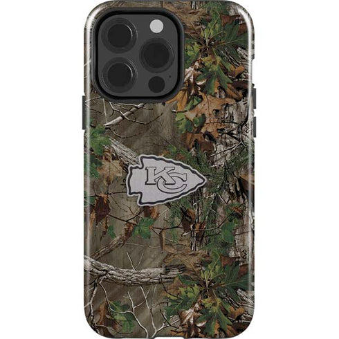 NFL Kansas City Chiefs Realtree Xtra Green Camo iPhone 15 Pro Impact Case