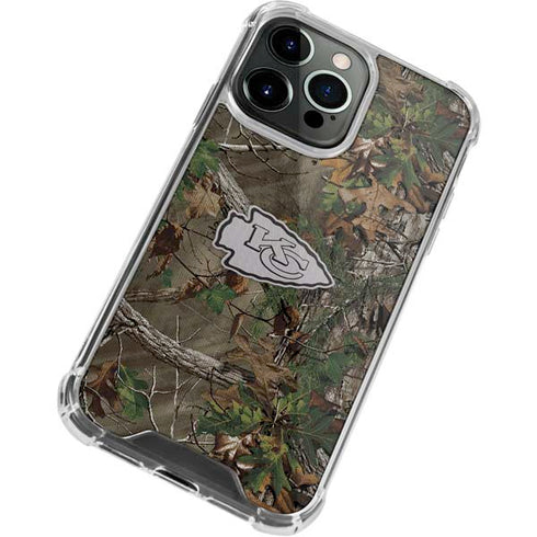 NFL Kansas City Chiefs Realtree Xtra Green Camo iPhone 15 Pro Max Clear Case