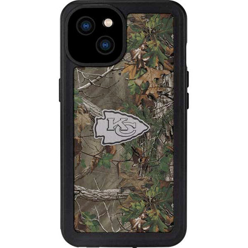 NFL Kansas City Chiefs Realtree Xtra Green Camo iPhone 15 Plus Waterproof Case