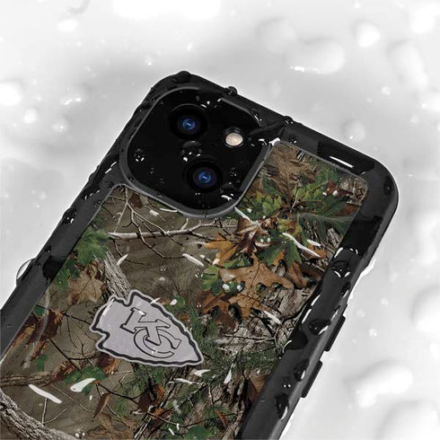 NFL Kansas City Chiefs Realtree Xtra Green Camo iPhone 15 Plus Waterproof Case