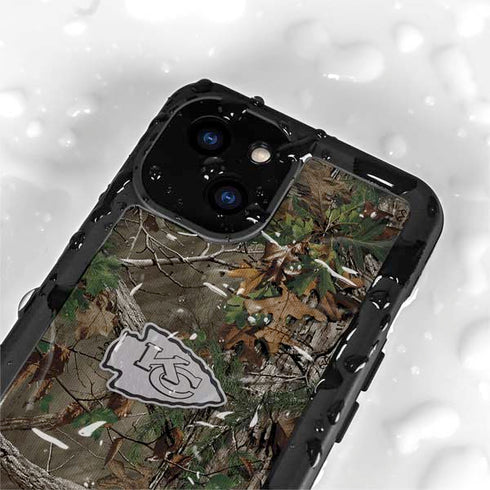 NFL Kansas City Chiefs Realtree Xtra Green Camo iPhone 15 Waterproof Case