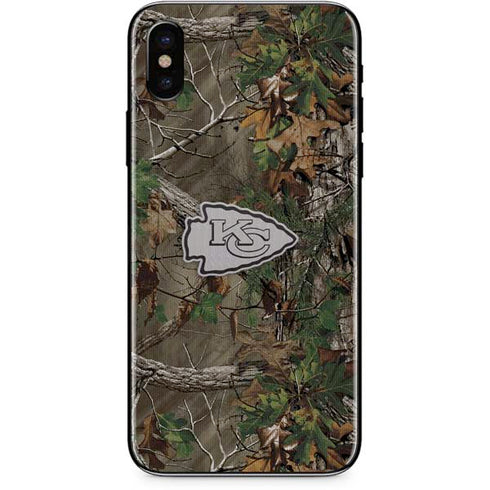 NFL Kansas City Chiefs Realtree Xtra Green Camo iPhone XS Skin